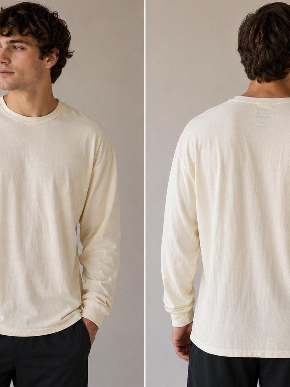 Alpine Design Men's Long-Sleeve Crewneck Shirt - Cream